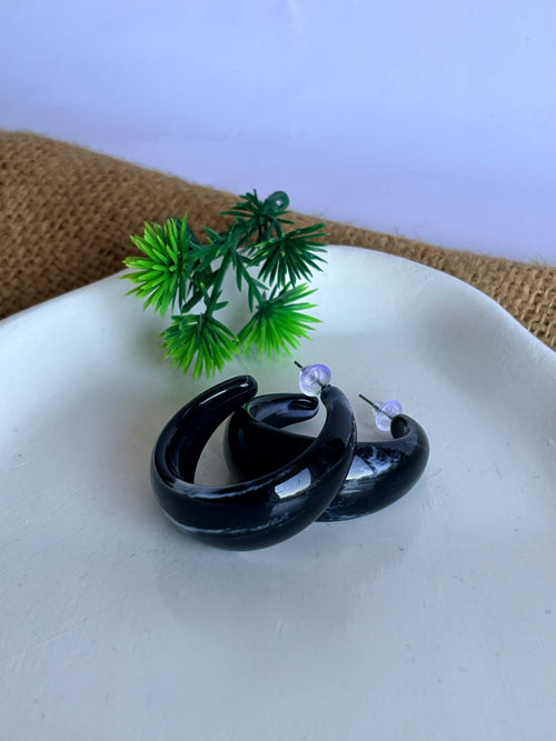 black acrylic earring