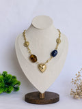 Gold heart shine acrylic necklace