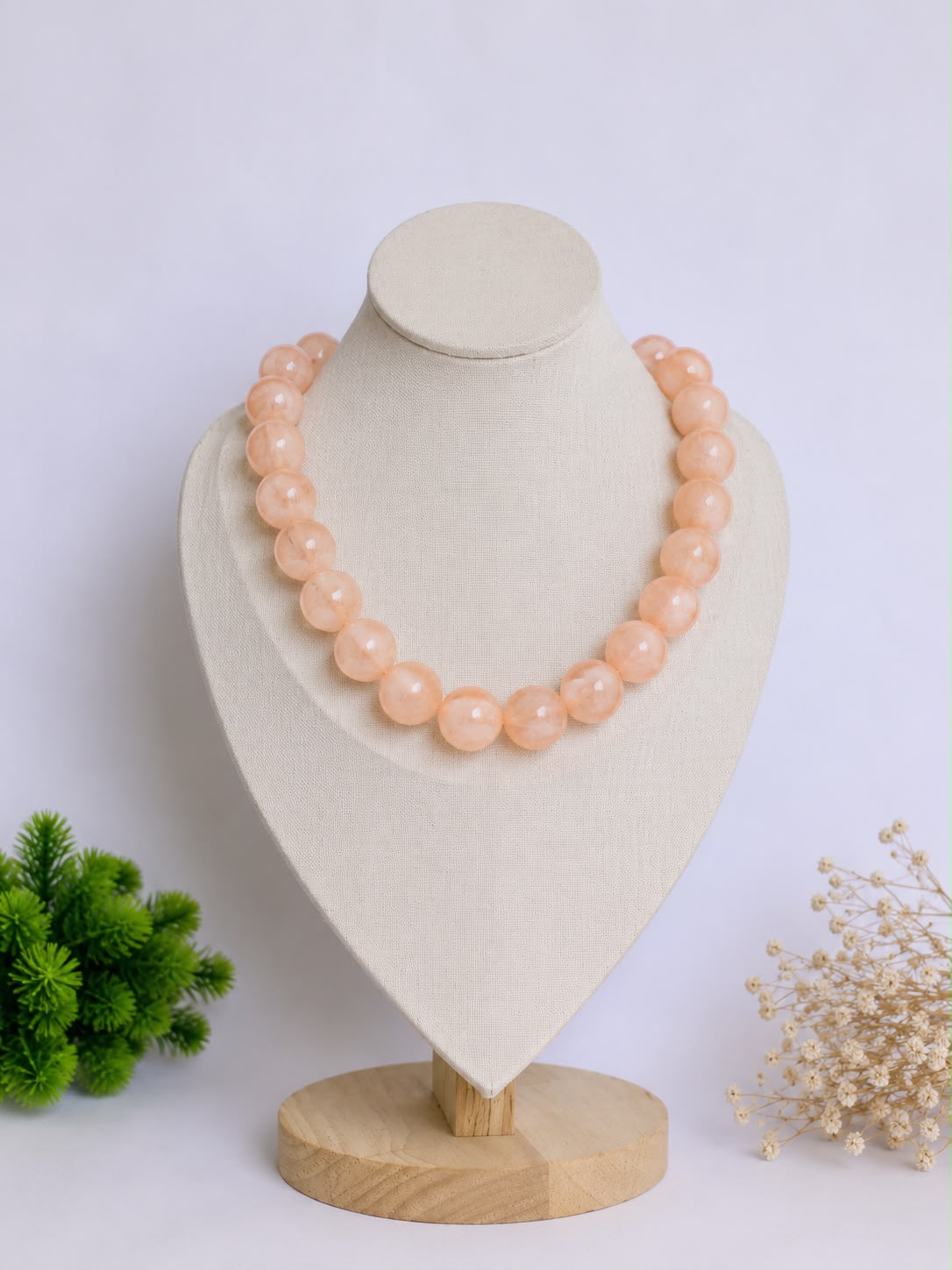 pink acrylic gold necklace