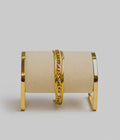 triple layer gold snake & figaro bracelet